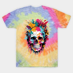 Skull Art Colourful - Skull and Bones T-Shirt